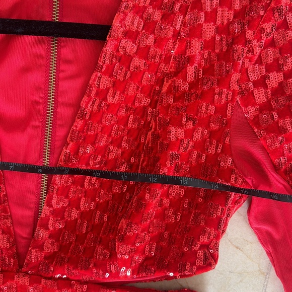 Micheal Costello red sequin Elise dress size small - Picture 12 of 16